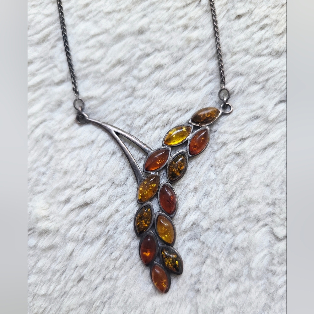 Athentic Amber Leaf Necklace